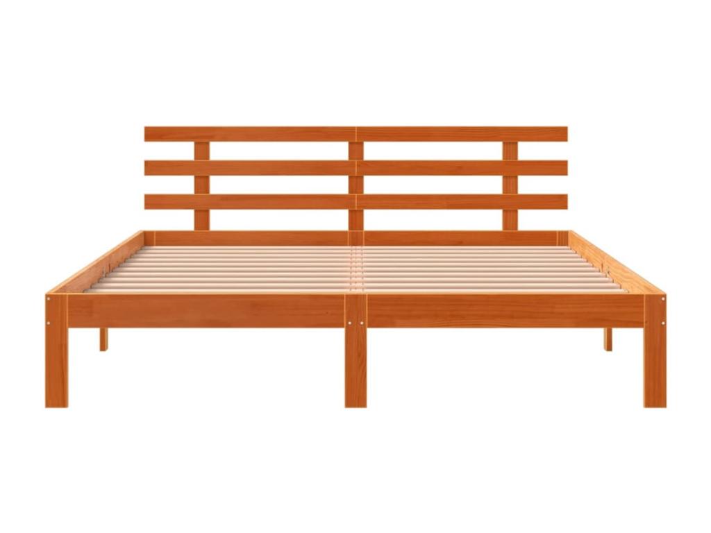 Brown Pine Wood Bed Frame, 150 x 200 cm - dlz1766570336827