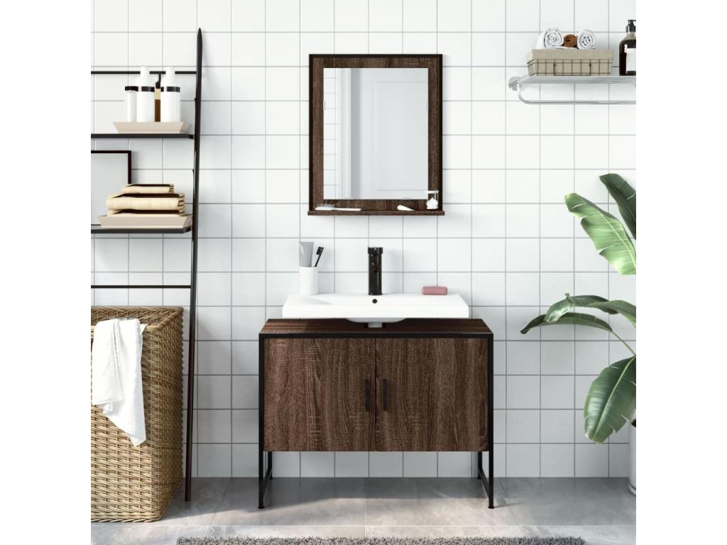 Brown Oak Wood Wardrobe