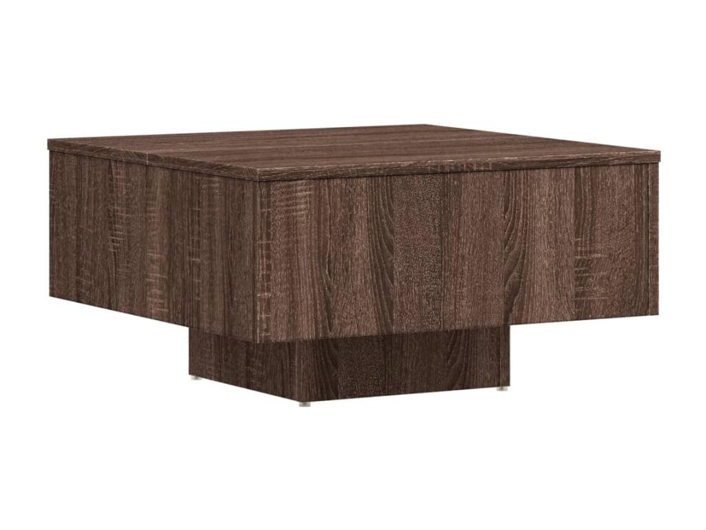 Brown Oak Wood Coffee Table, 60 x 60 x 31.5 cm