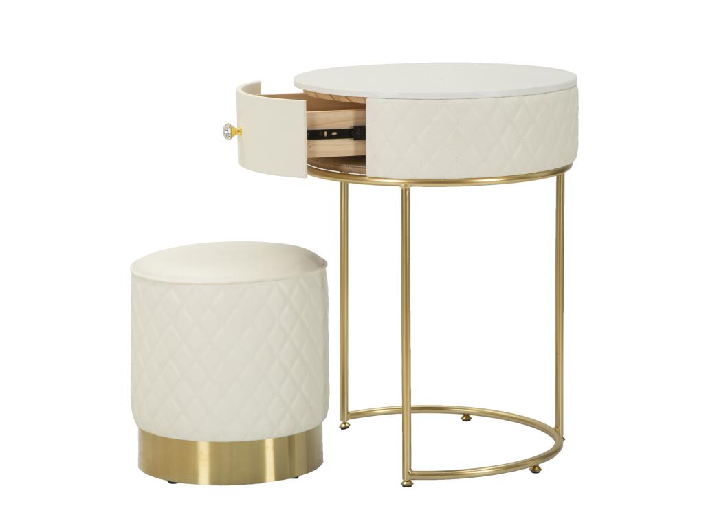 Beige Ottoman, 52 x 70 cm