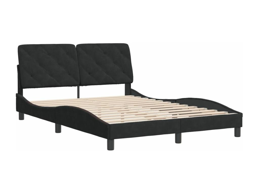Black Velvet Bed Frame, 120 x 200 cm