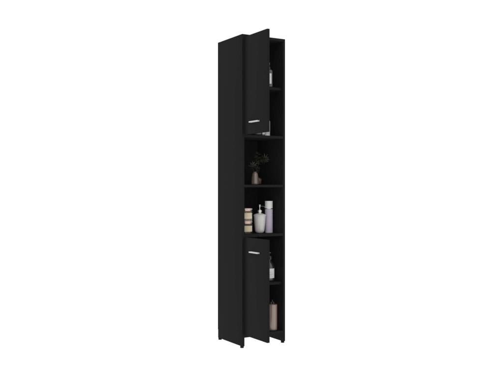 Black Engineered Wood Wardrobe, 30 x 30 x 183.5 cm