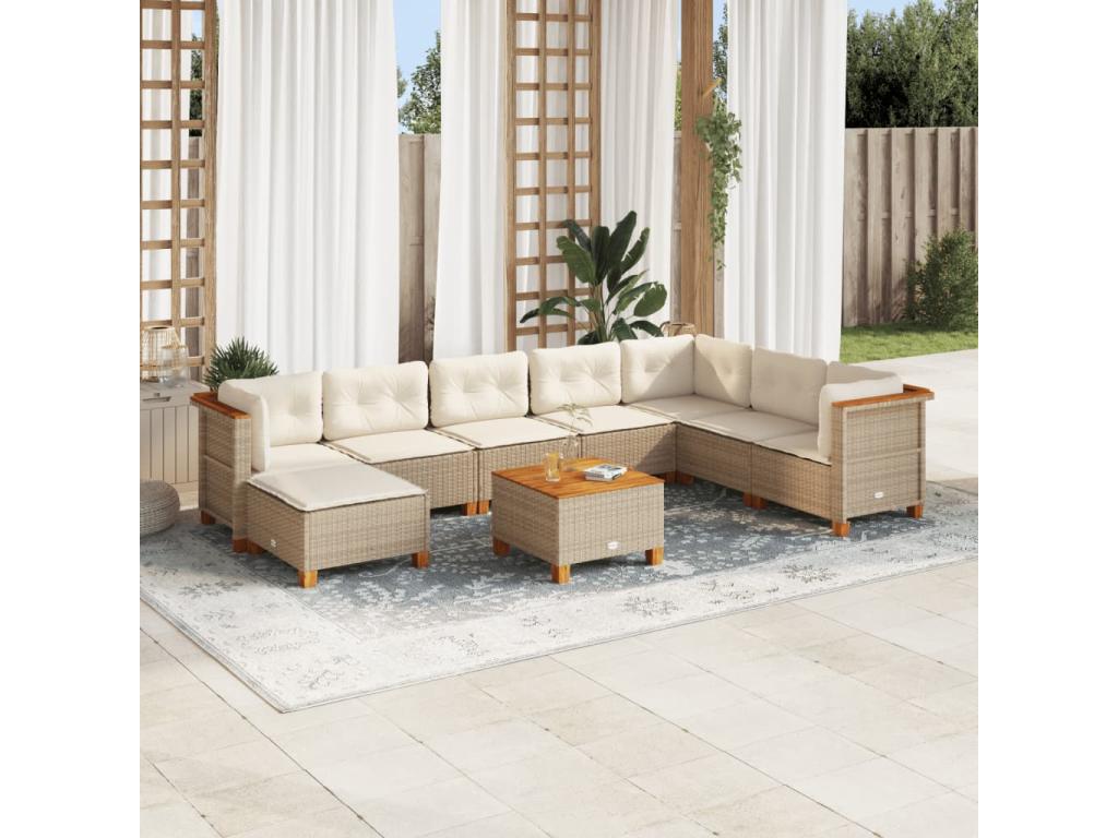 Beige Woven Resin Wicker Outdoor Furniture Set - dlz1766570296114