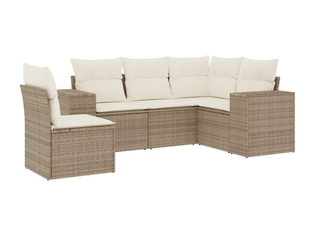 Beige Woven Resin Wicker Outdoor Furniture Set - dlz1766570938628