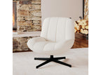 White Boucle Fabric Accent Chair