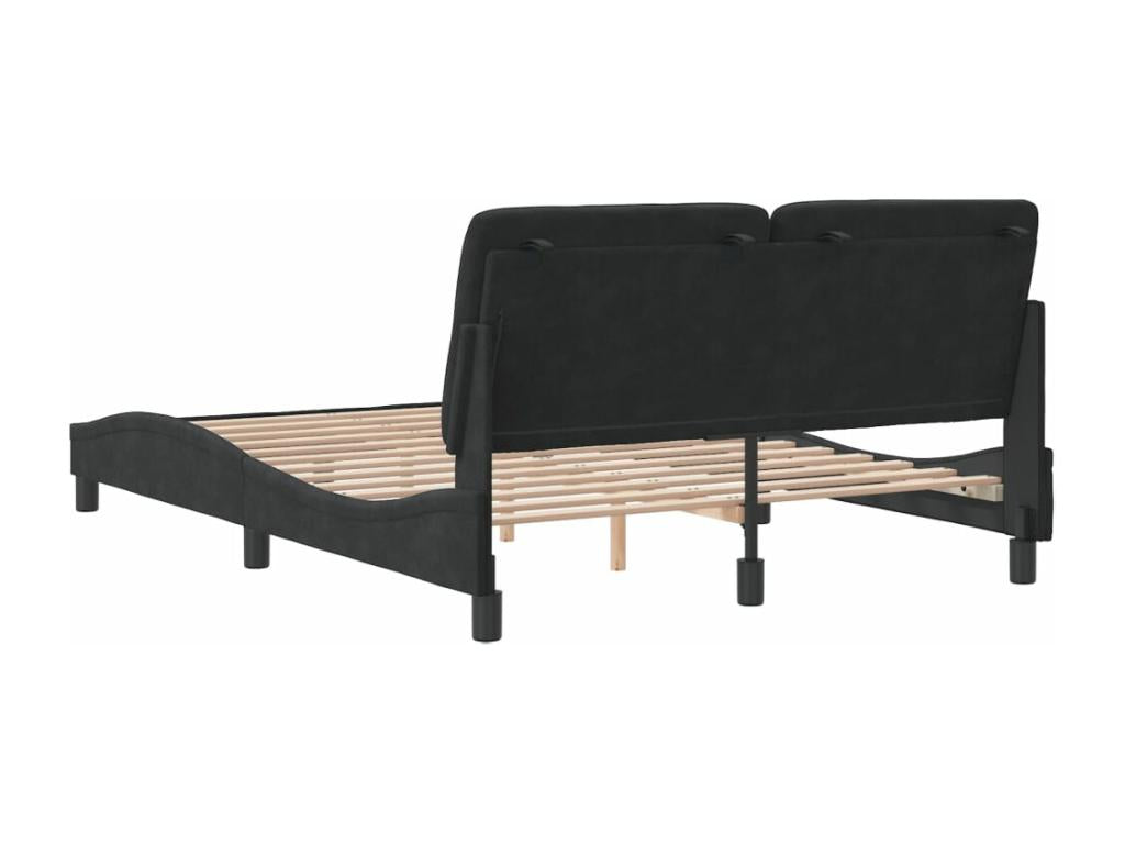 Black Velvet Bed Frame, 120 x 200 cm