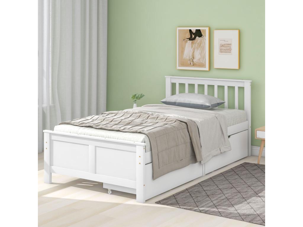 White Pine Wood Bed, 90 x 200 cm - dlz1766570338250