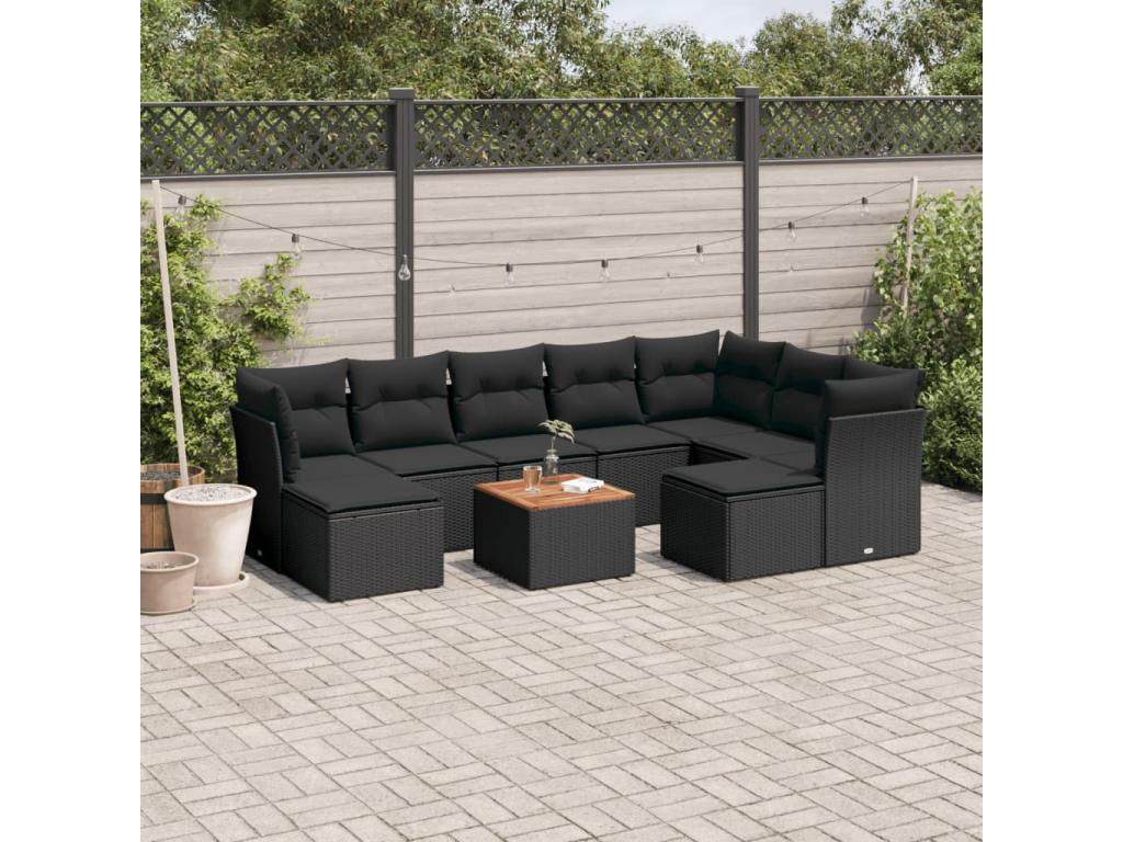 Black Woven Resin Wicker Outdoor Furniture Set - dlz1766570732180