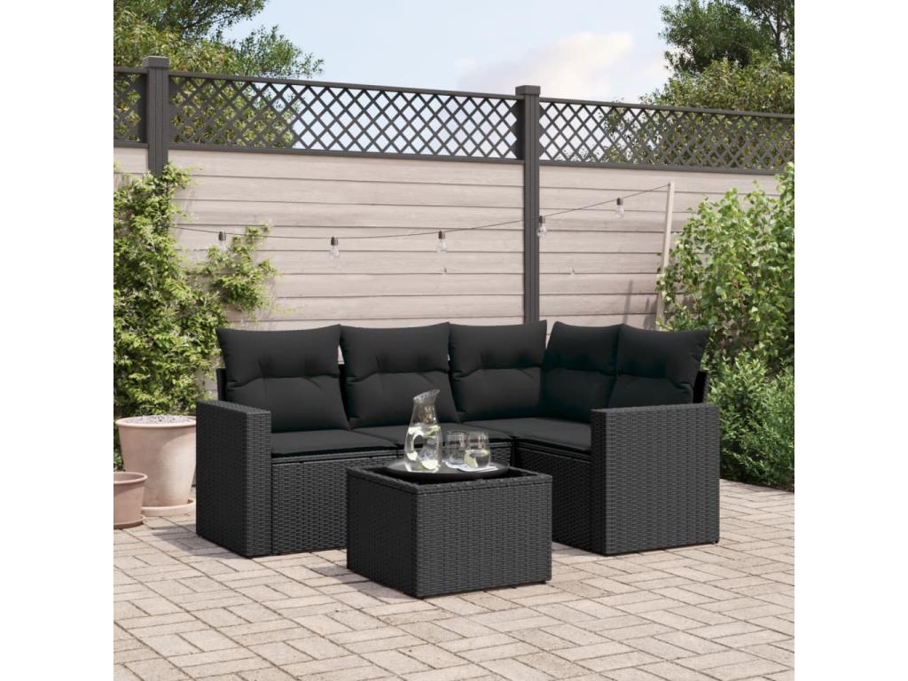 Black Woven Resin Wicker Outdoor Furniture Set - dlz1766570591207