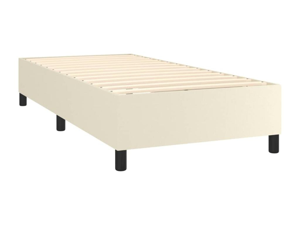 Beige Faux Leather Bed Frame, 80 x 200 cm