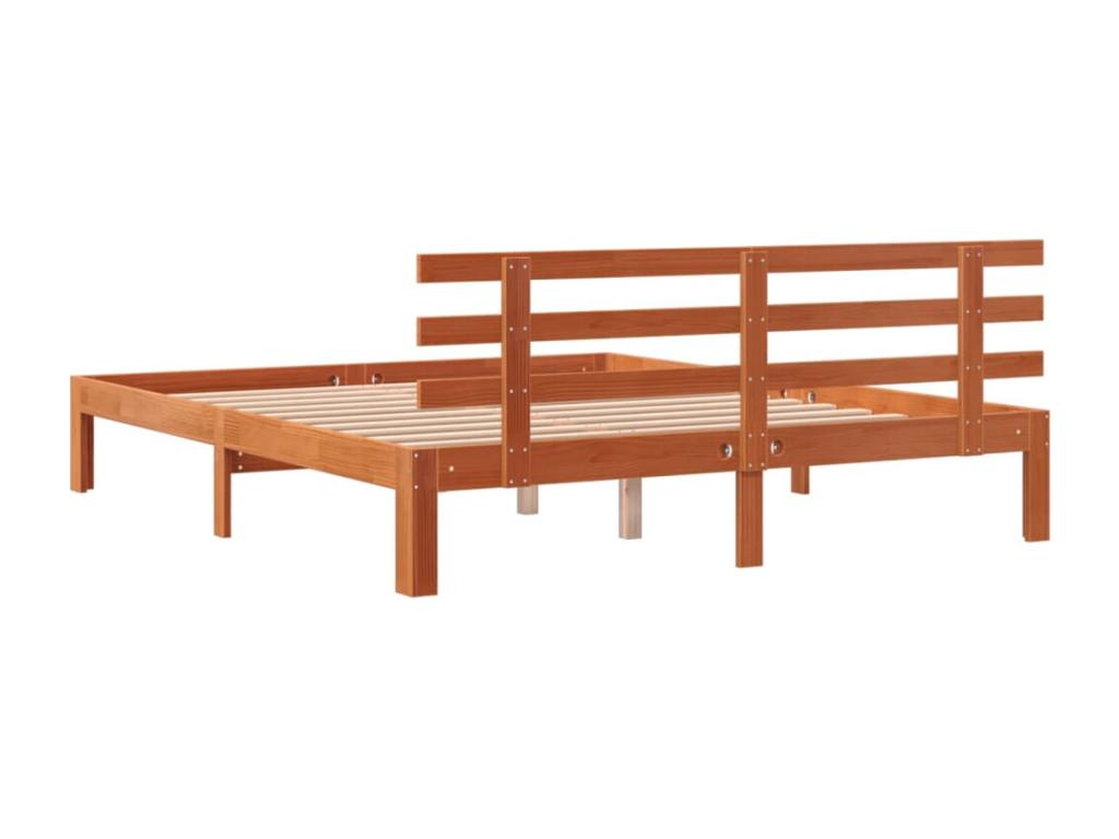 Brown Pine Wood Bed Frame, 150 x 200 cm - dlz1766570336827