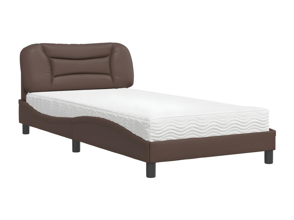 Brown Faux Leather Mattress, 100 x 200 cm