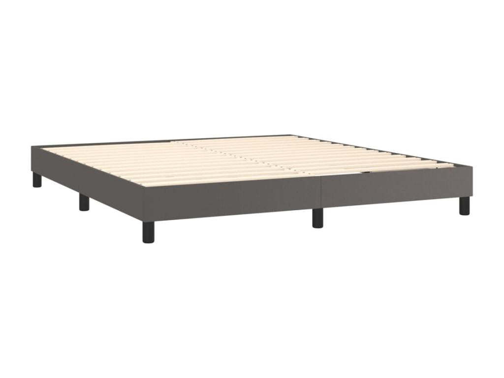Gray Faux Leather Bed, 160 x 200 cm