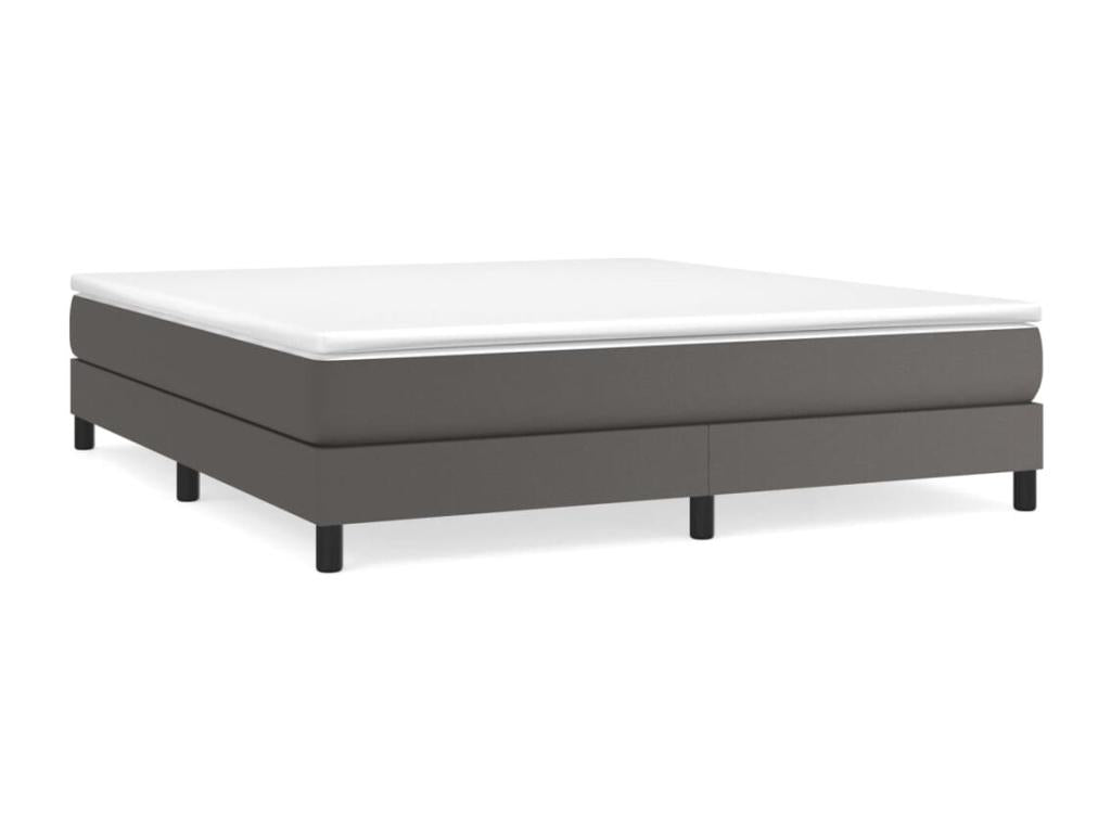 Gray Faux Leather Bed, 160 x 200 cm