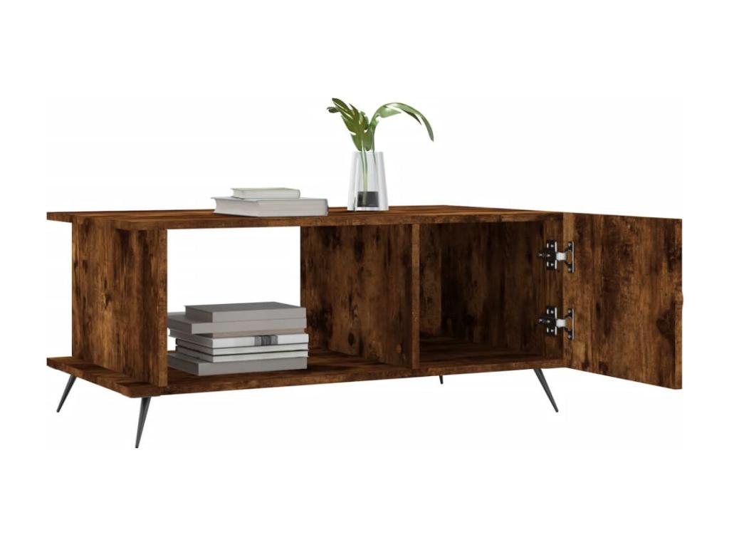 Natural Engineered Wood Coffee Table, 90 x 50 x 40 cm