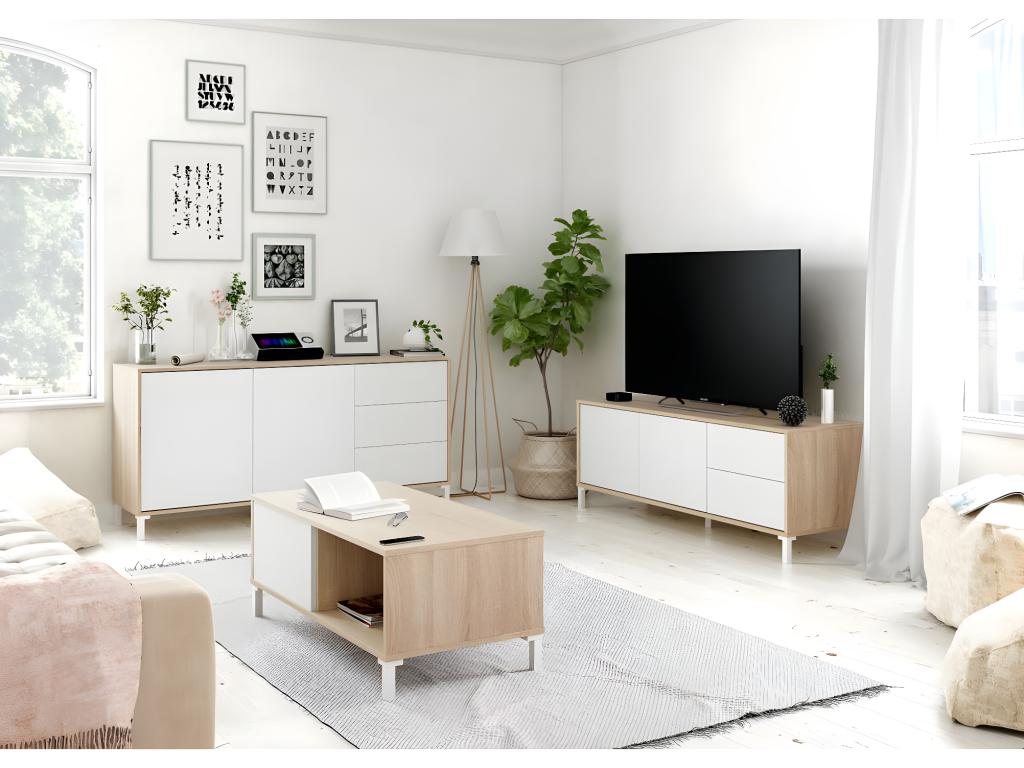 Natural Oak Wood Coffee Table