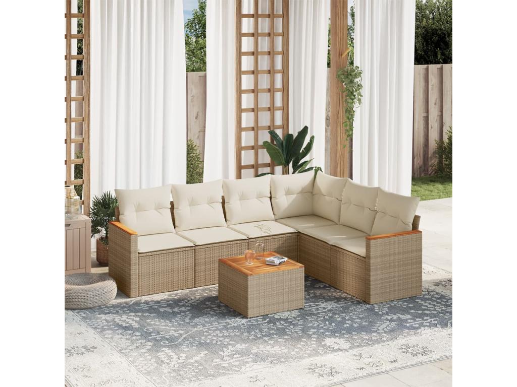 Beige Woven Resin Wicker Outdoor Furniture Set - dlz1766570354200