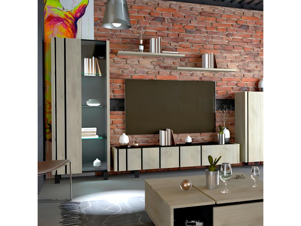 Beige Fabric Bookcase