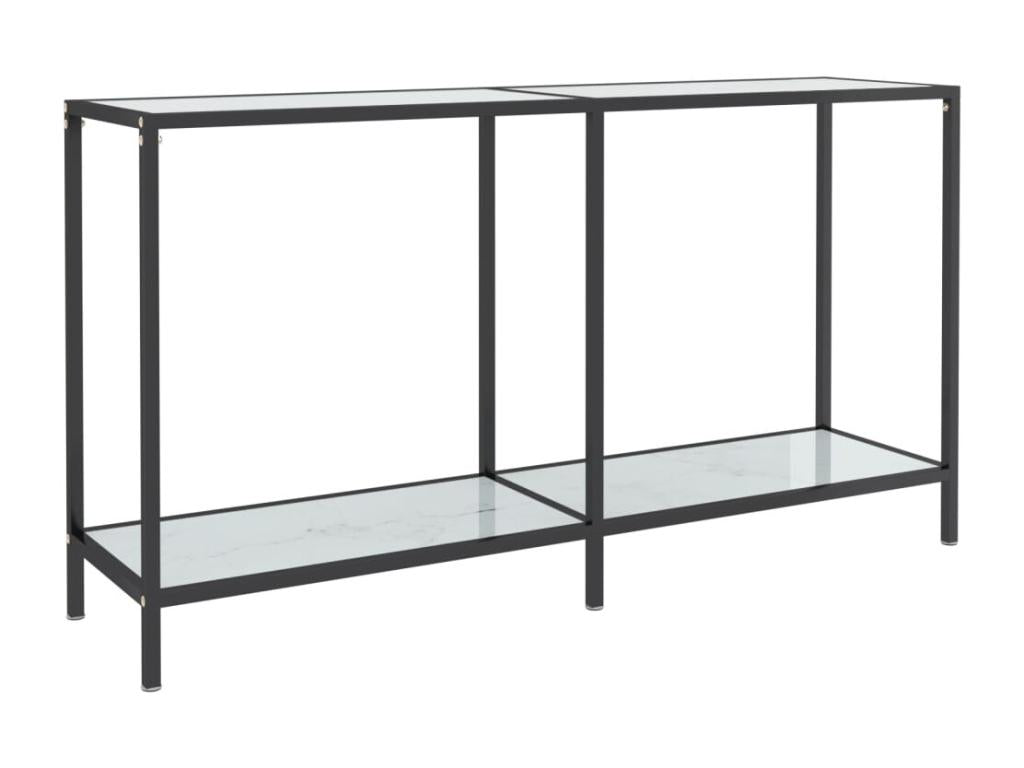 White Glass Table, 140 x 35 x 75.5 cm