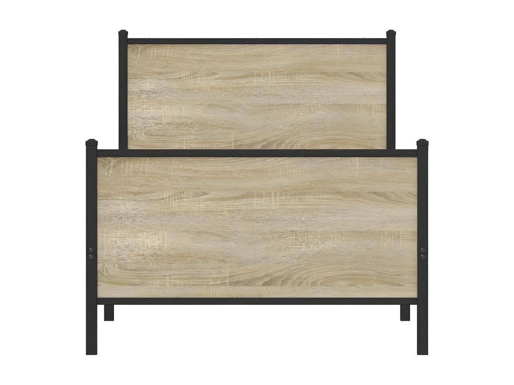 Brown Metal Bed Frame, 80 x 200 cm