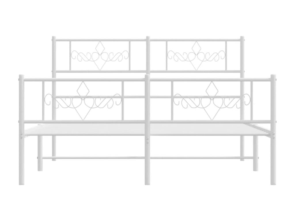 White Metal Bed Frame, 150 x 200 cm