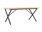 Brown Pine Wood Dining Table, 180 x 90 x 75.5 cm