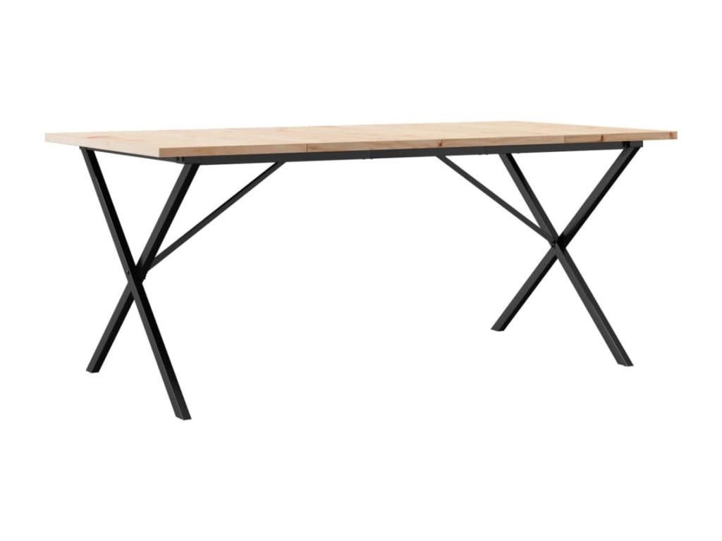 Brown Pine Wood Dining Table, 180 x 90 x 75.5 cm