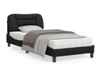 Black Faux Leather Bed Frame, 80 x 200 cm