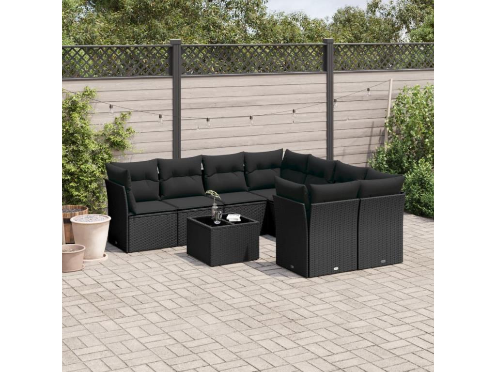 Black Woven Resin Wicker Outdoor Furniture Set - dlz1766570744587