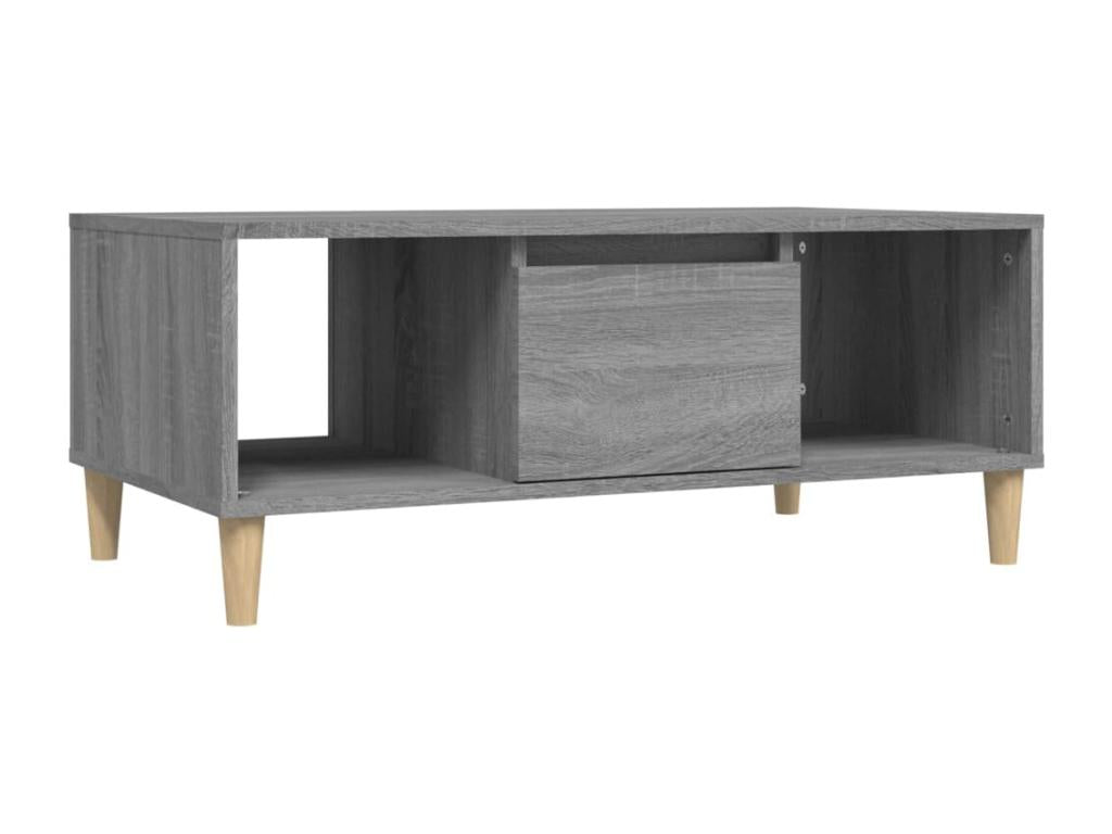 Gray Engineered Wood Coffee Table, 90 x 50 x 36.5 cm