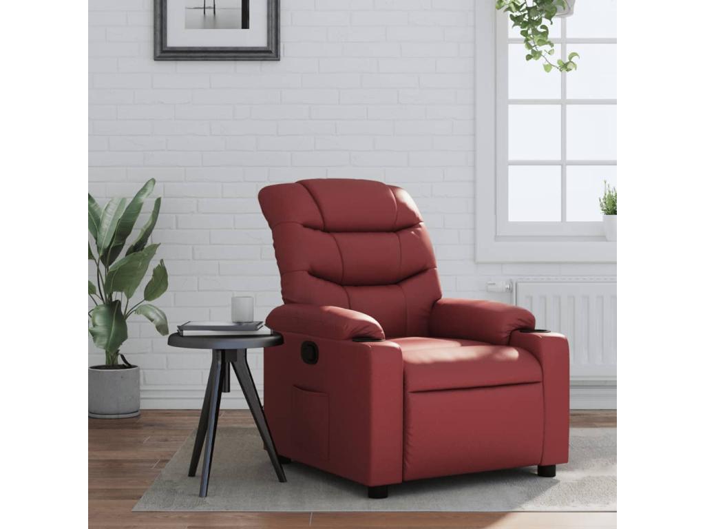 Red Faux Leather Accent Chair