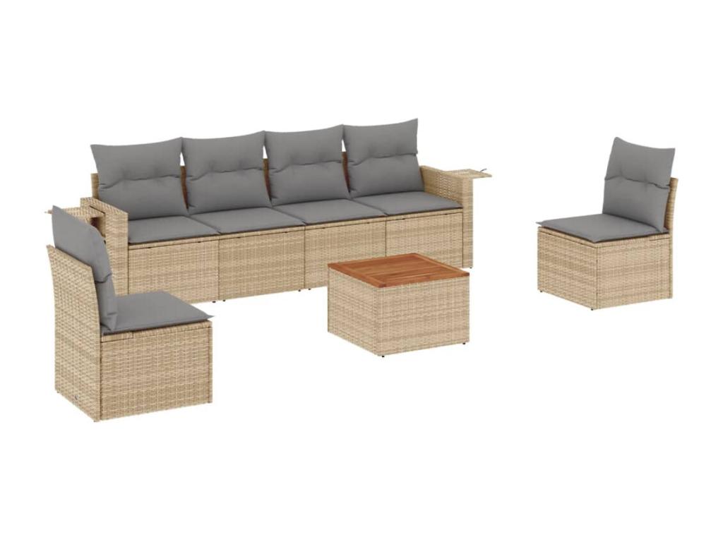 Beige Woven Resin Wicker Outdoor Furniture Set - dlz1766570267704