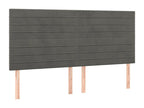 Gray Velvet Bed, 200 x 5 x 118 cm