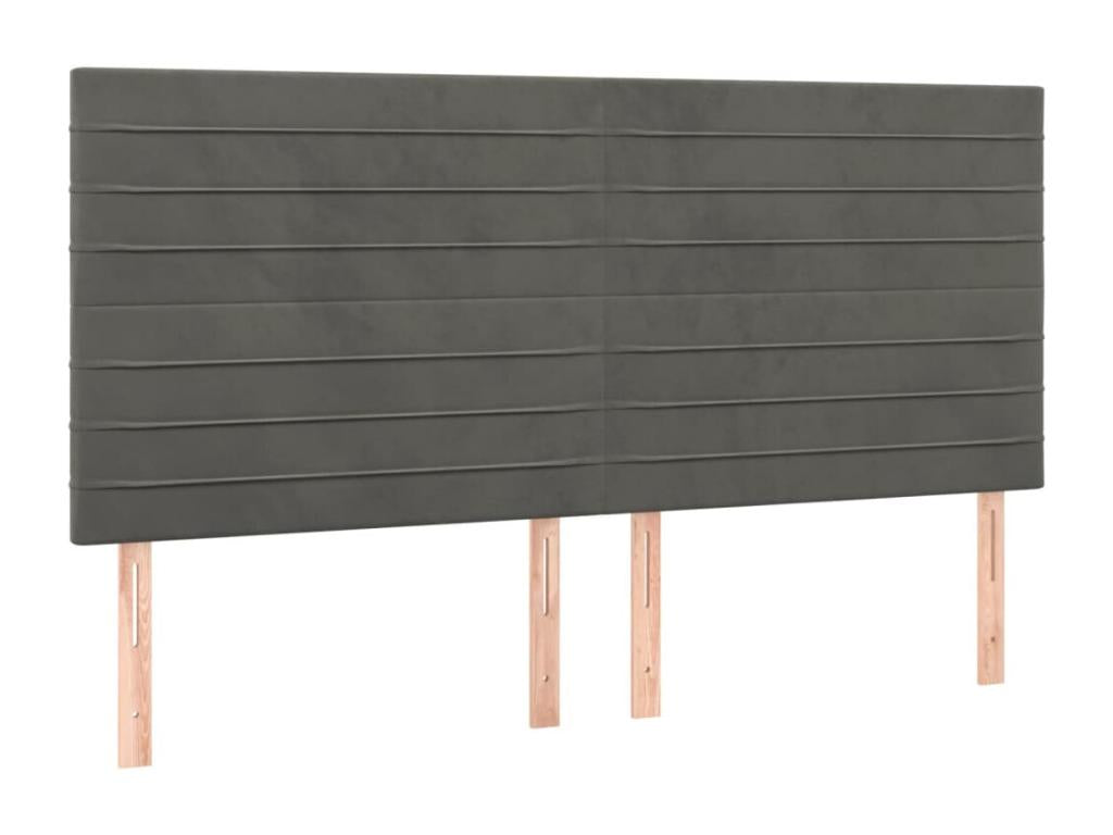 Gray Velvet Bed, 200 x 5 x 118 cm