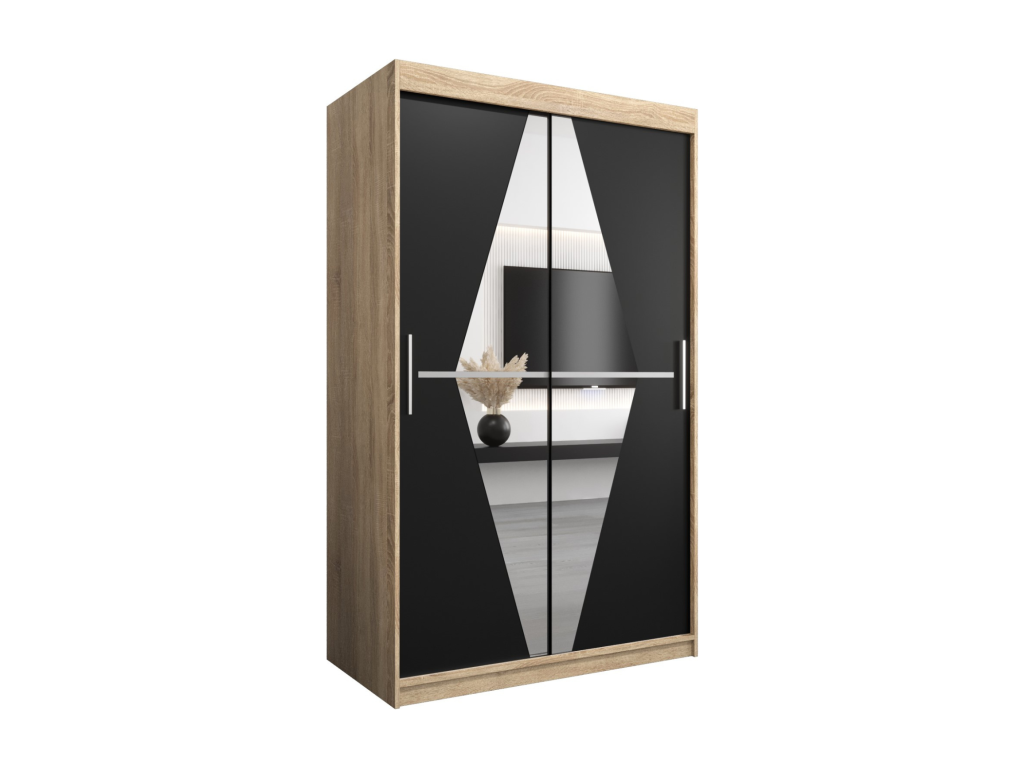 Black Wardrobe, 120 x 62 x 200 cm