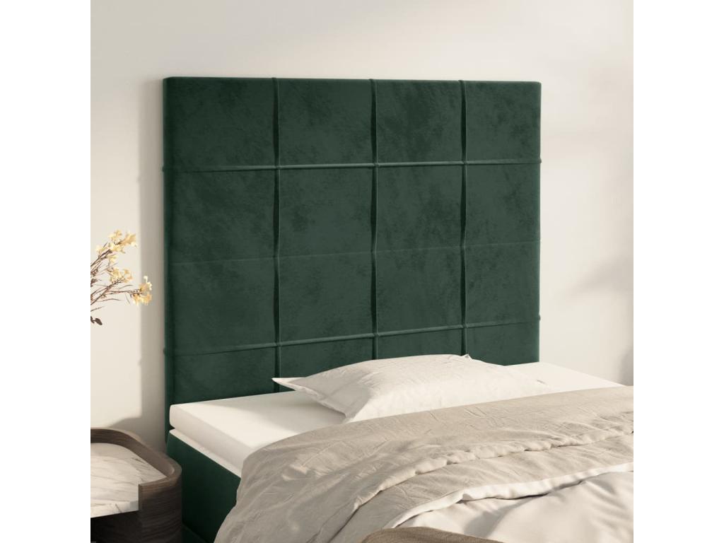Green Velvet Bed, 90 x 5 x 78 cm