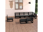 Black Pine Wood Outdoor Furniture Set