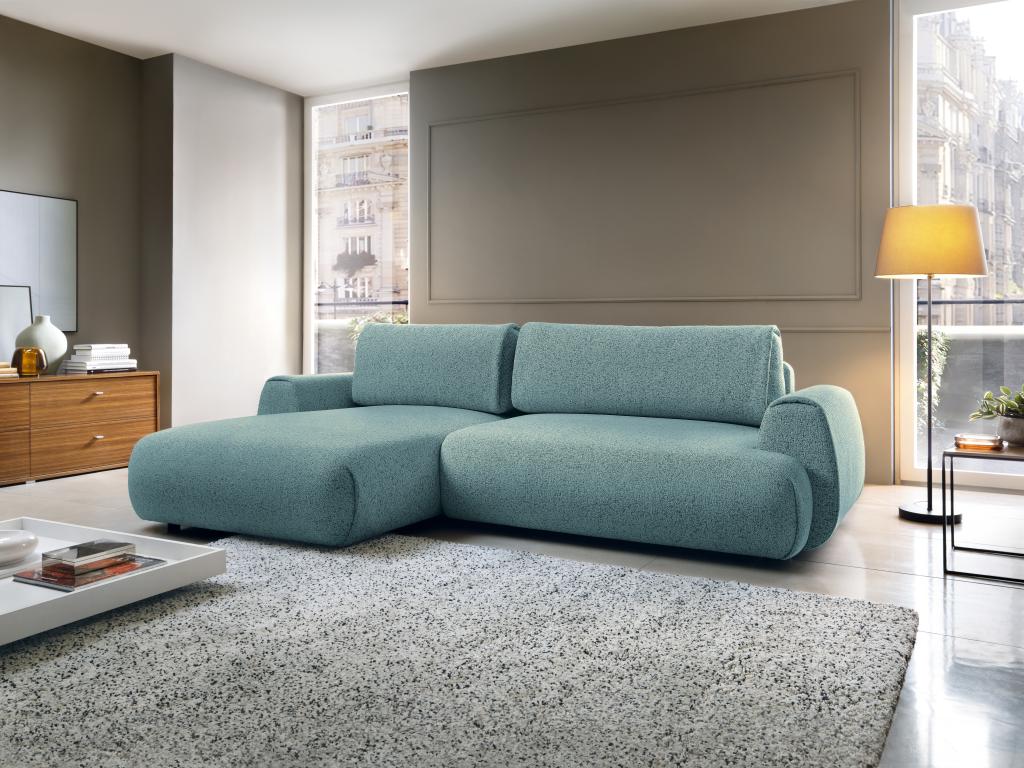 Blue Fabric Sofa Bed