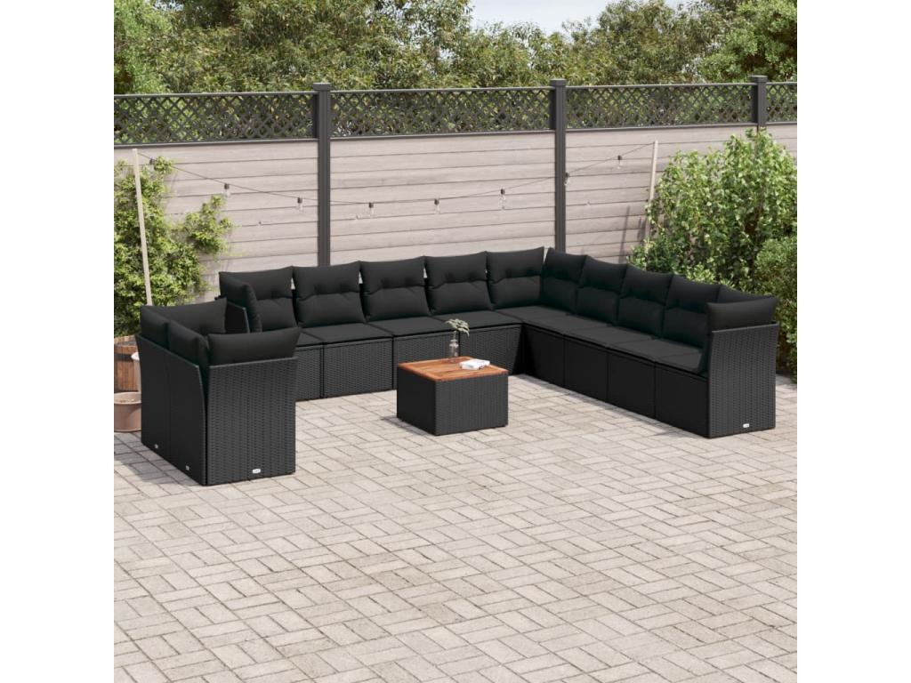 Black Woven Resin Wicker Outdoor Furniture Set - dlz1766570643220