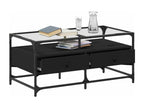Black Glass Coffee Table, 98.5 x 50 x 45 cm