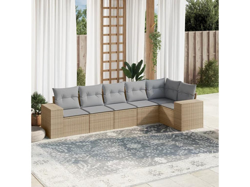 Beige Woven Resin Wicker Outdoor Furniture Set