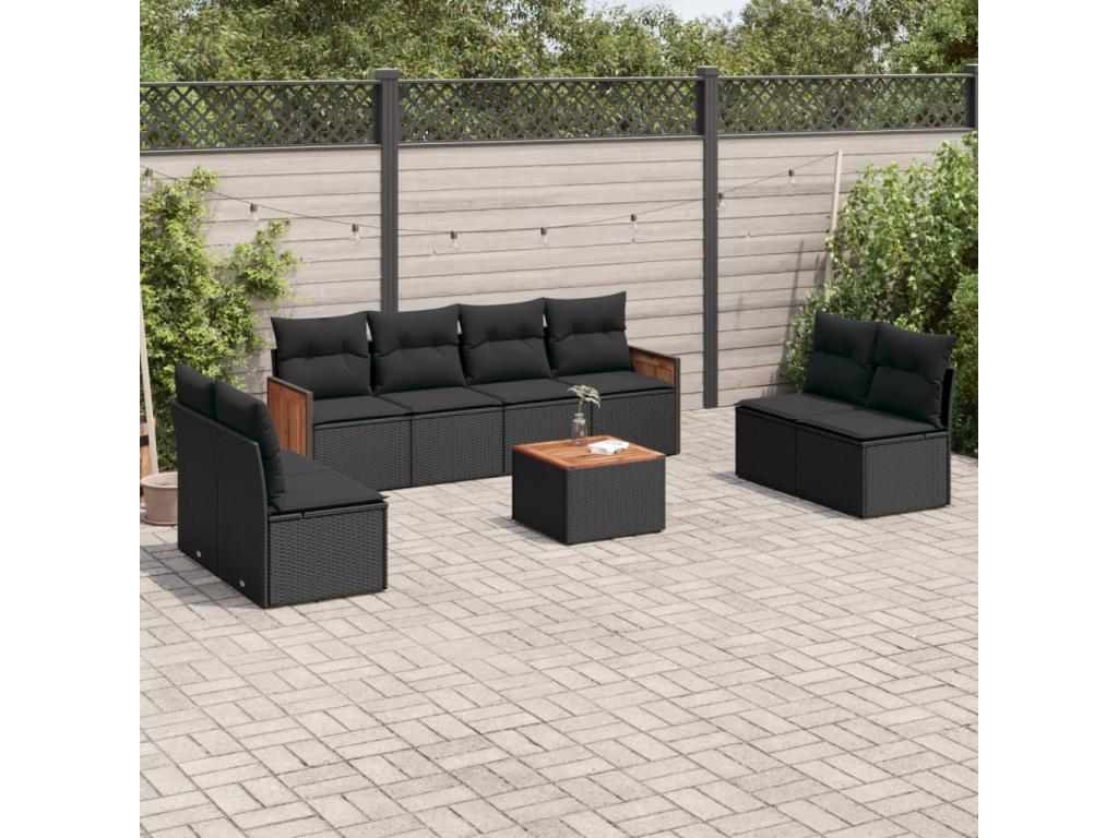 Black Woven Resin Wicker Outdoor Furniture Set - dlz1766570869279